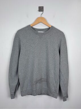 Sunspel Men Grey Cotton Crewneck Sweater Size Small